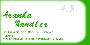 aranka mandler business card